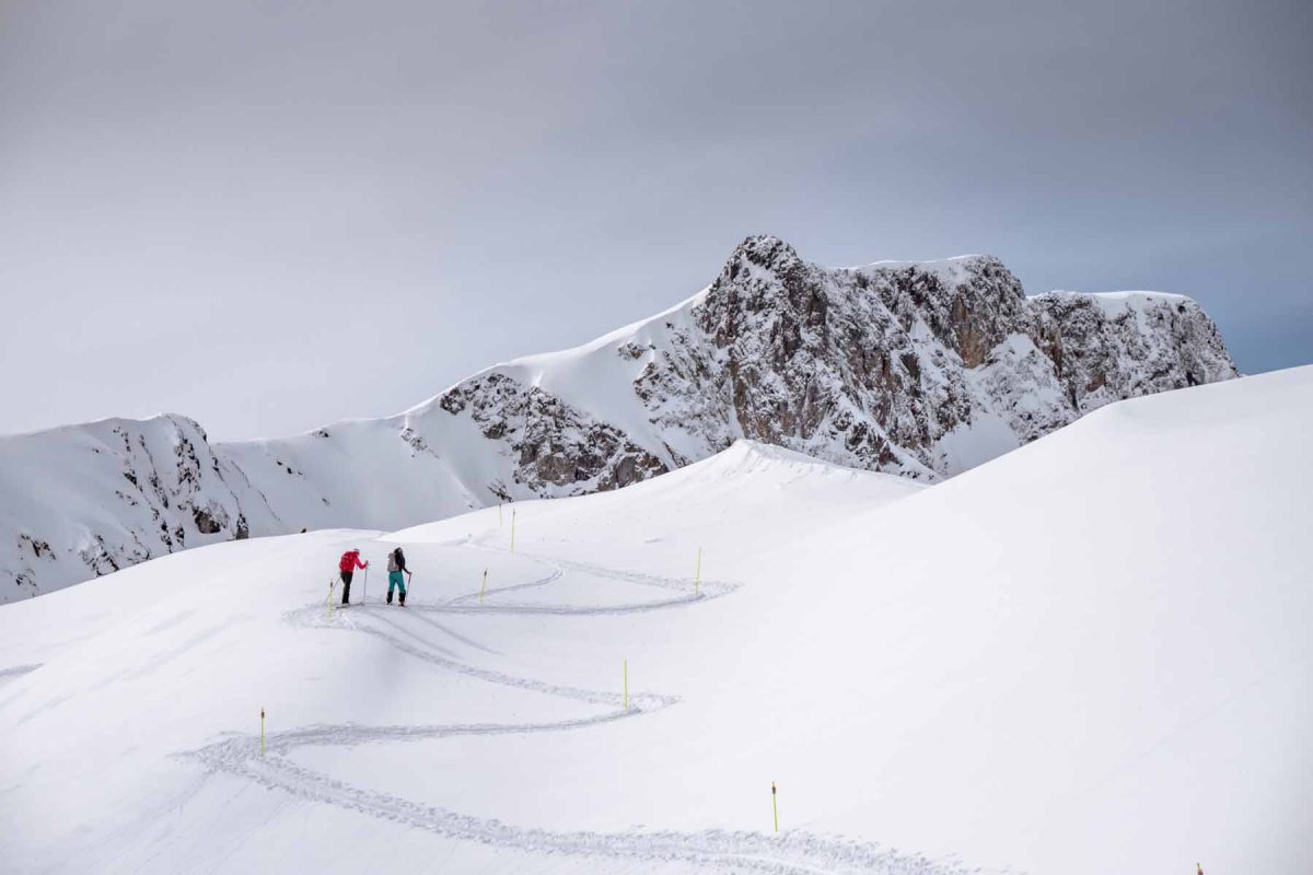 photo de ski de randonnée sur les traces